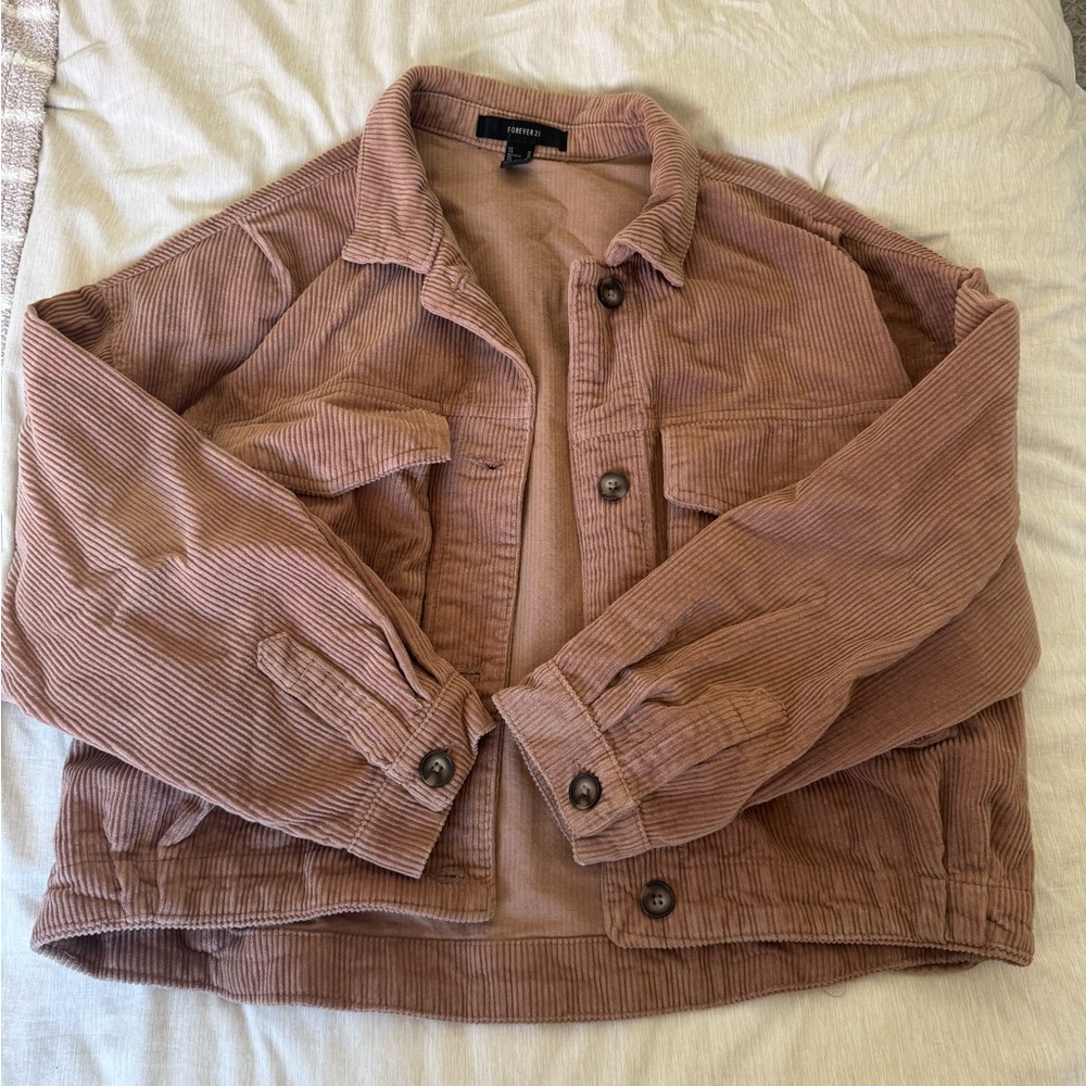 Forever 21 Dusty Rose Corduroy Button Jacket